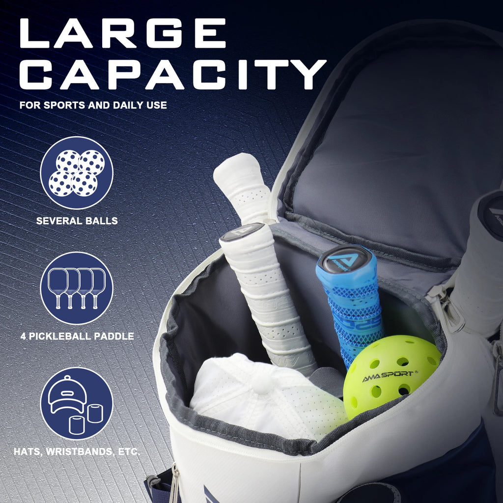 AMA SPORT AP01 Padel & Pickleball Racket Bag — 50–70L Waterproof, Polyester + PU + TPE