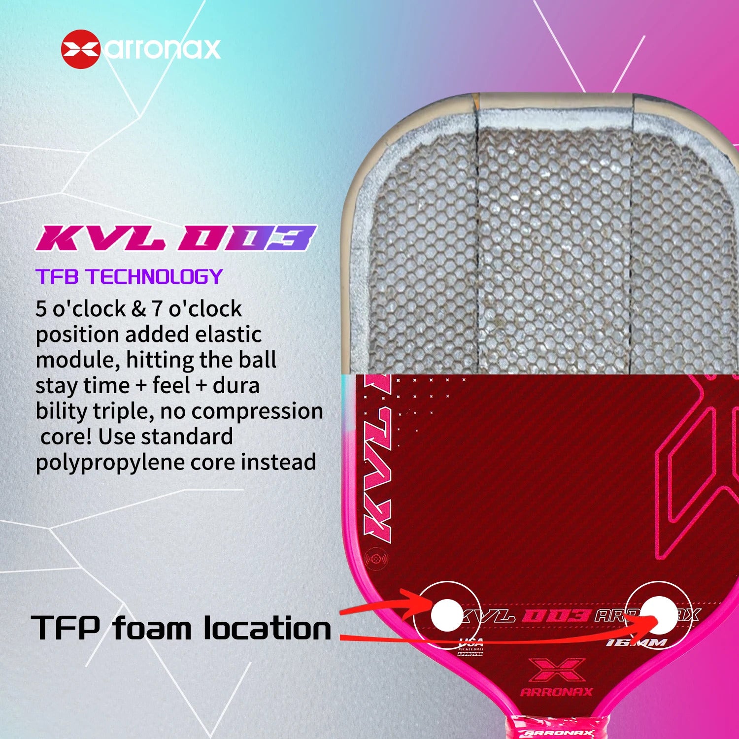 Arronax KVL003 Carbon Fiber Pickleball Paddle — NFC Authenticated