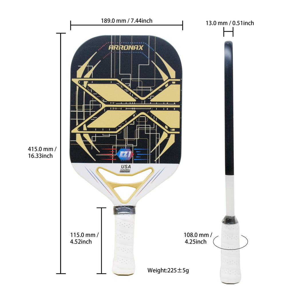Arronax CSY513 Pickleball Paddle Set — Carbon Fiber, Lead Tape & Cover