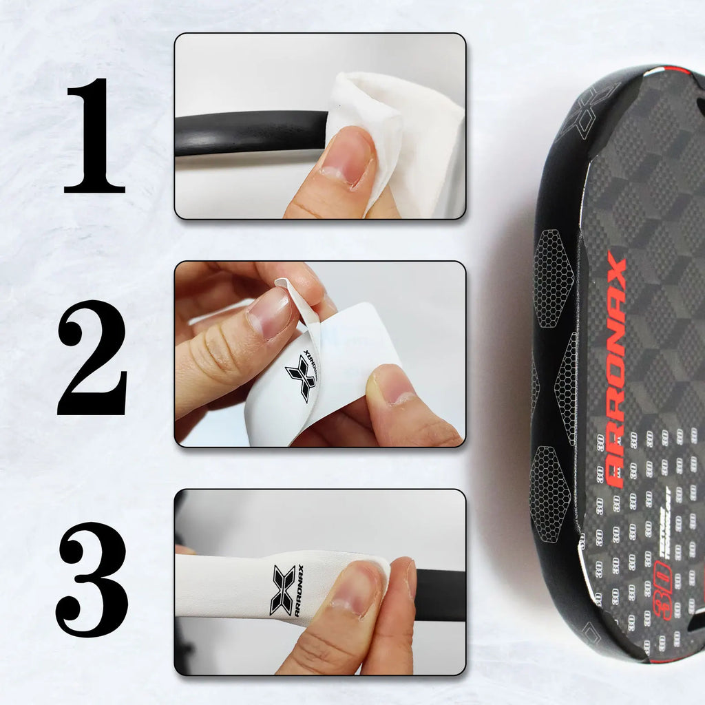 Arronax CSY008 Waterproof PU Pickleball Paddle Edge Guard — Black & White