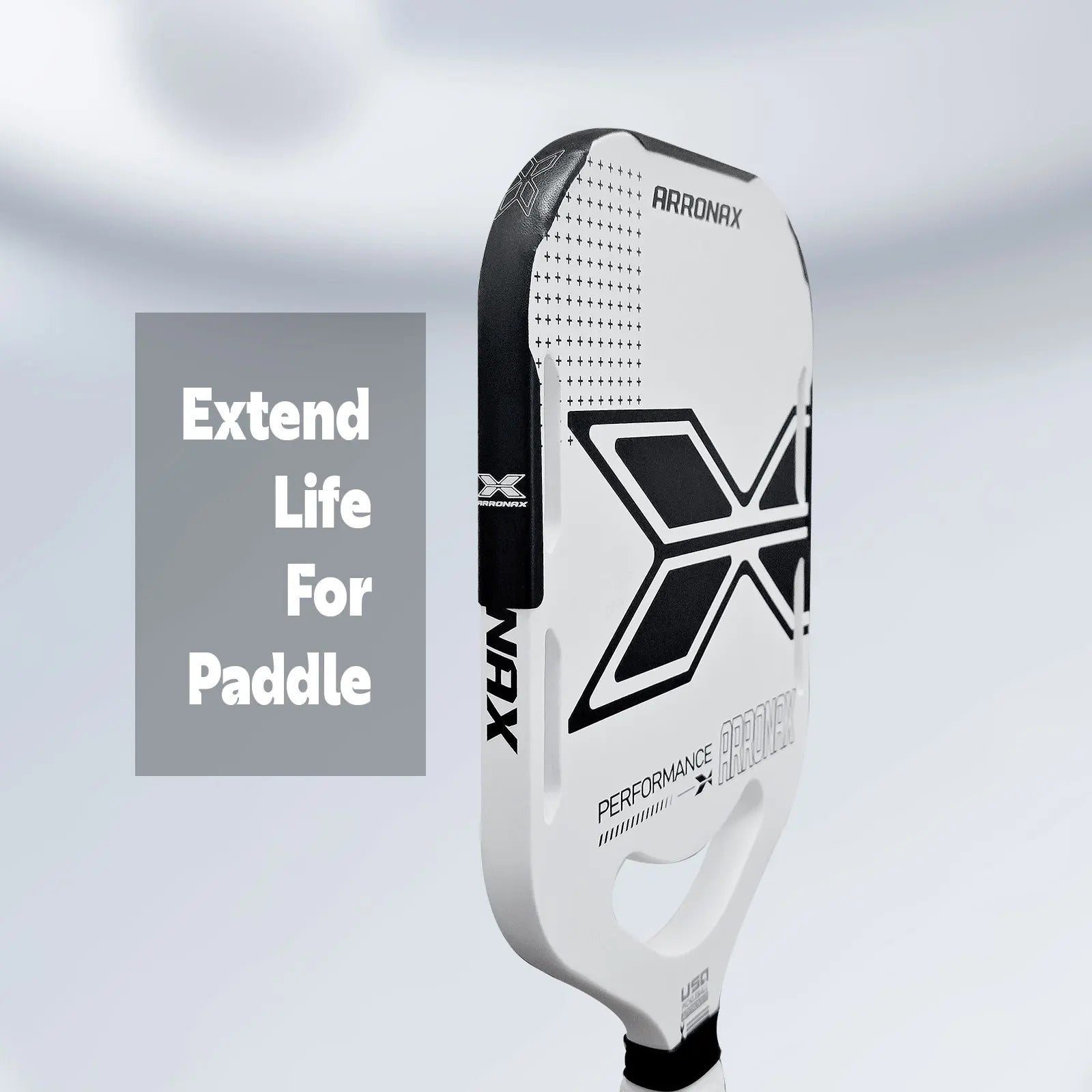 Arronax CSY008 Waterproof PU Pickleball Paddle Edge Guard — Black & White