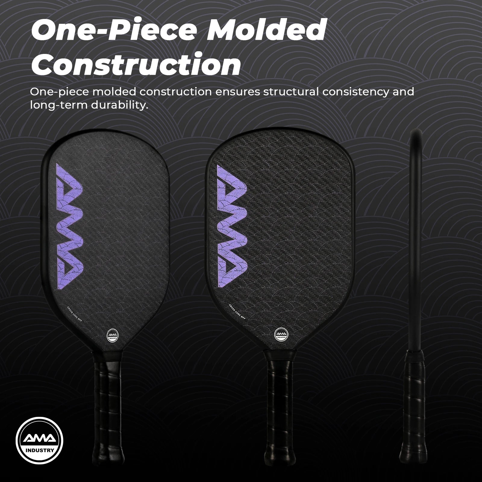 AMA SPORT PBR015 Edgeless Pickleball Paddle — Foam-Injected MPP Core, USAPA Approved