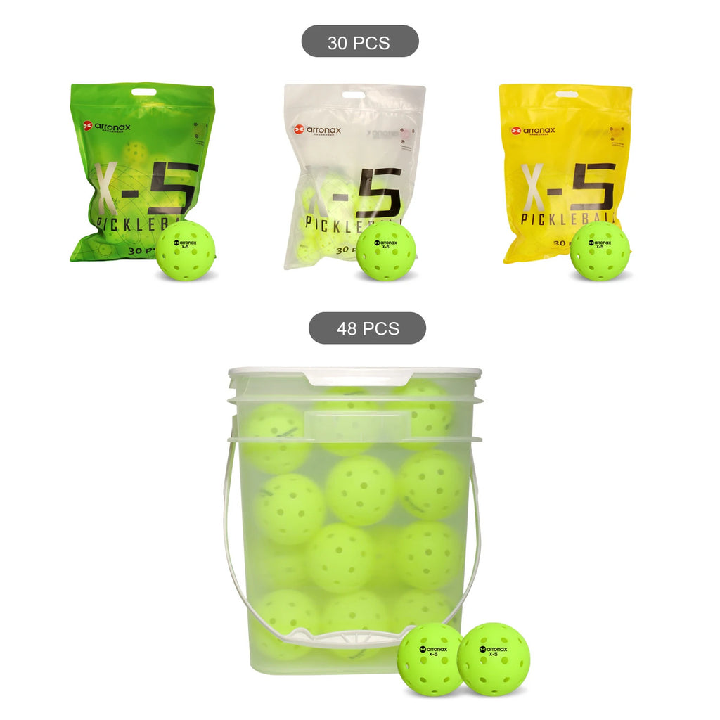 Arronax X5 USAPA Approved Outdoor Pickleball Balls — 40-Hole Seamless Polyethylene