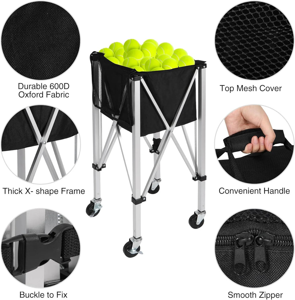 Arronax SW-TBC01 Foldable Aluminium Ball Cart — Tennis, Padel & Pickleball, 40×40×40cm