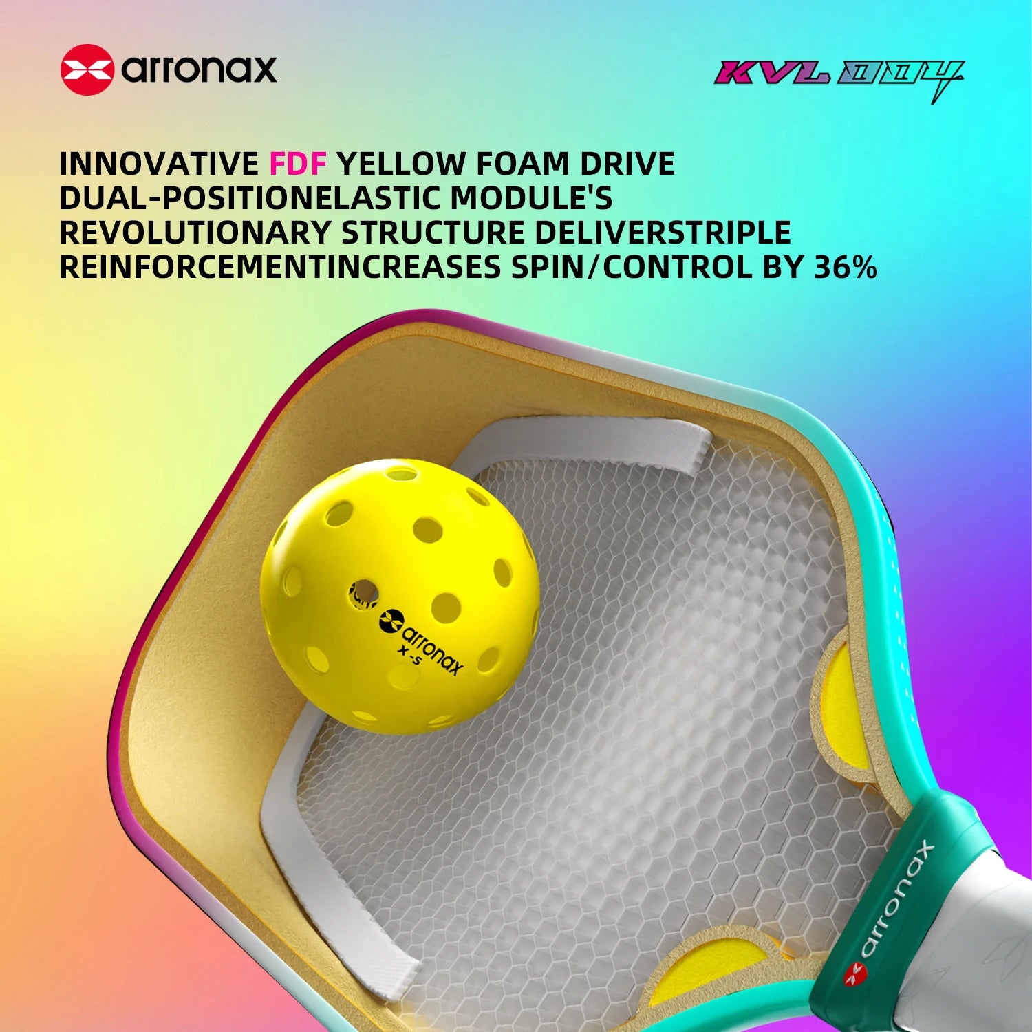 Arronax KVL004 Carbon Fiber Pickleball Paddle — 16mm EVA Core