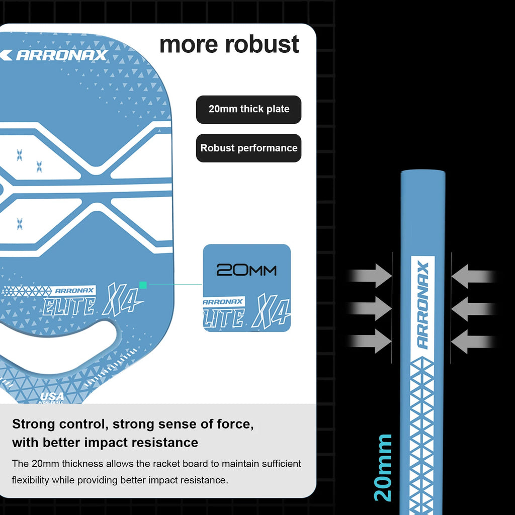 Arronax X-4 USAPA Approved T700 Carbon Pickleball Paddle — 3 Shape Options