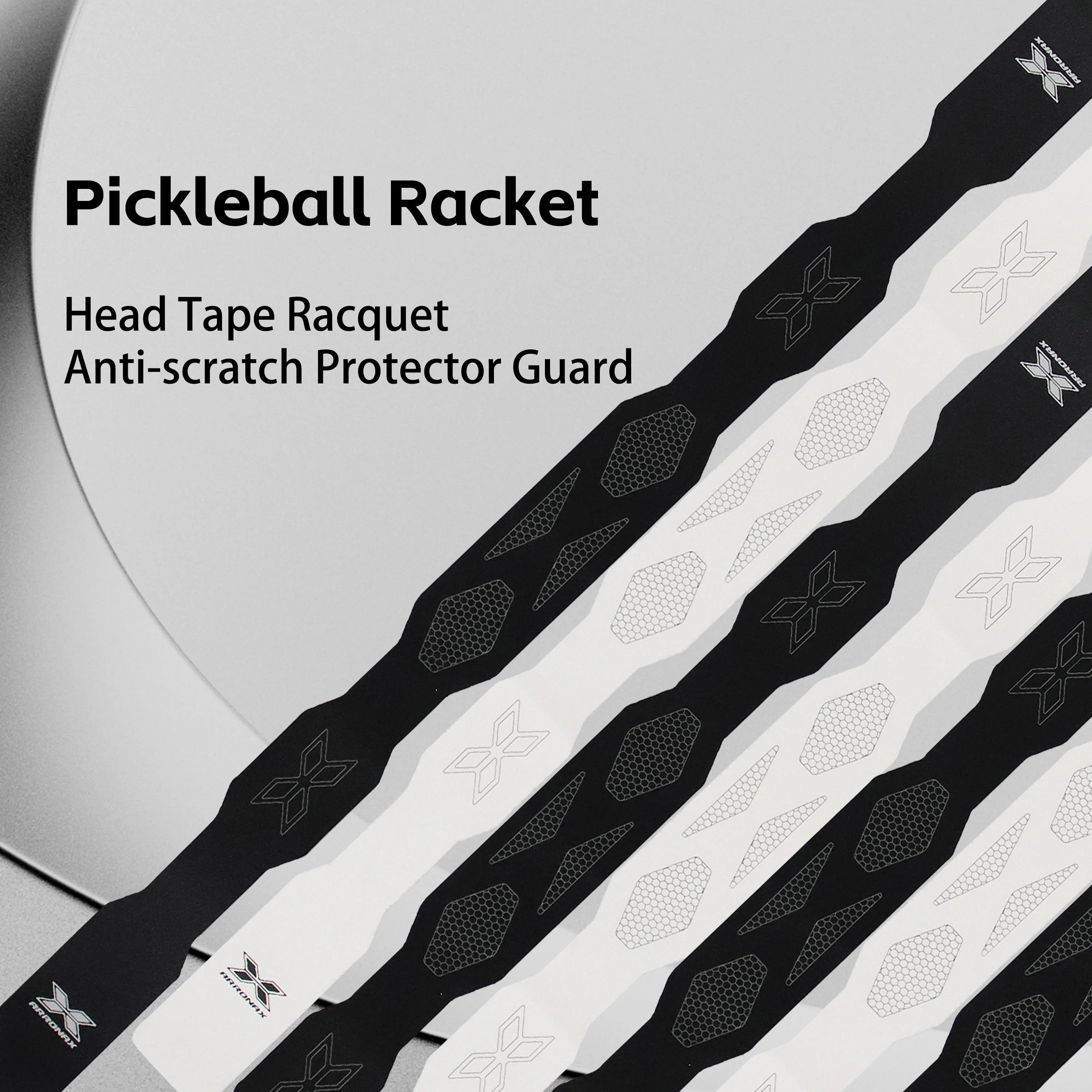 Arronax CSY008 Waterproof PU Pickleball Paddle Edge Guard — Black & White