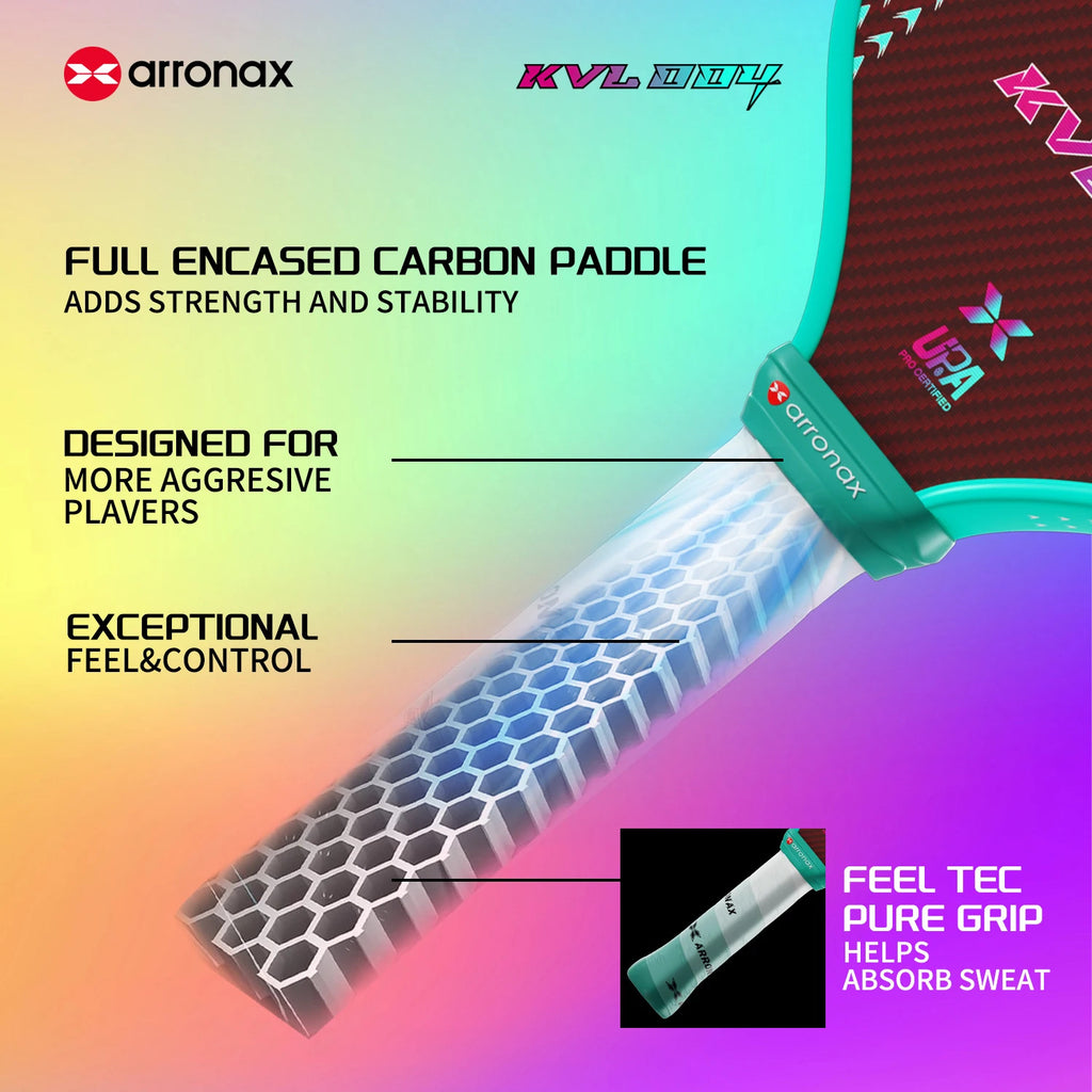 Arronax KVL004 Carbon Fiber Pickleball Paddle — 16mm EVA Core