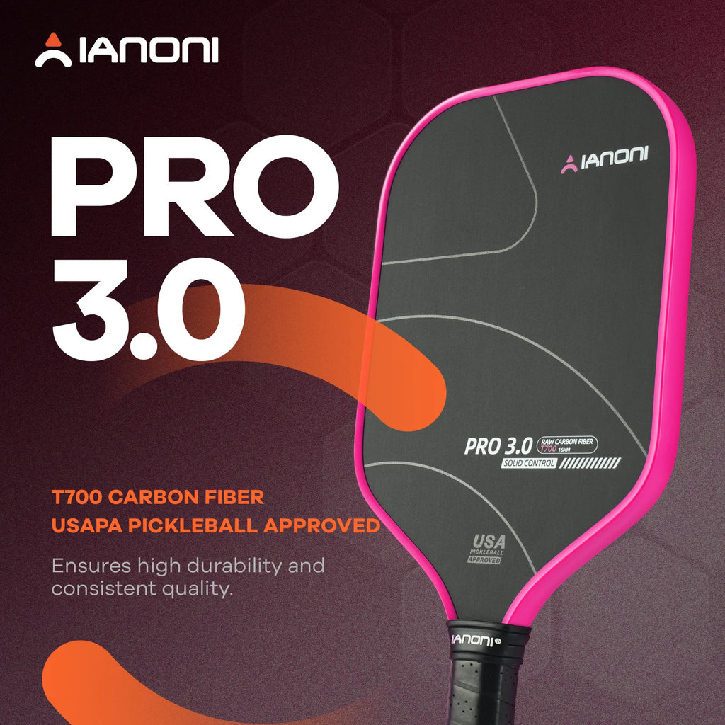 IANONI PRO 3.0 USAPA Certified Pickleball Paddle — T700 Carbon, 16mm PP Core