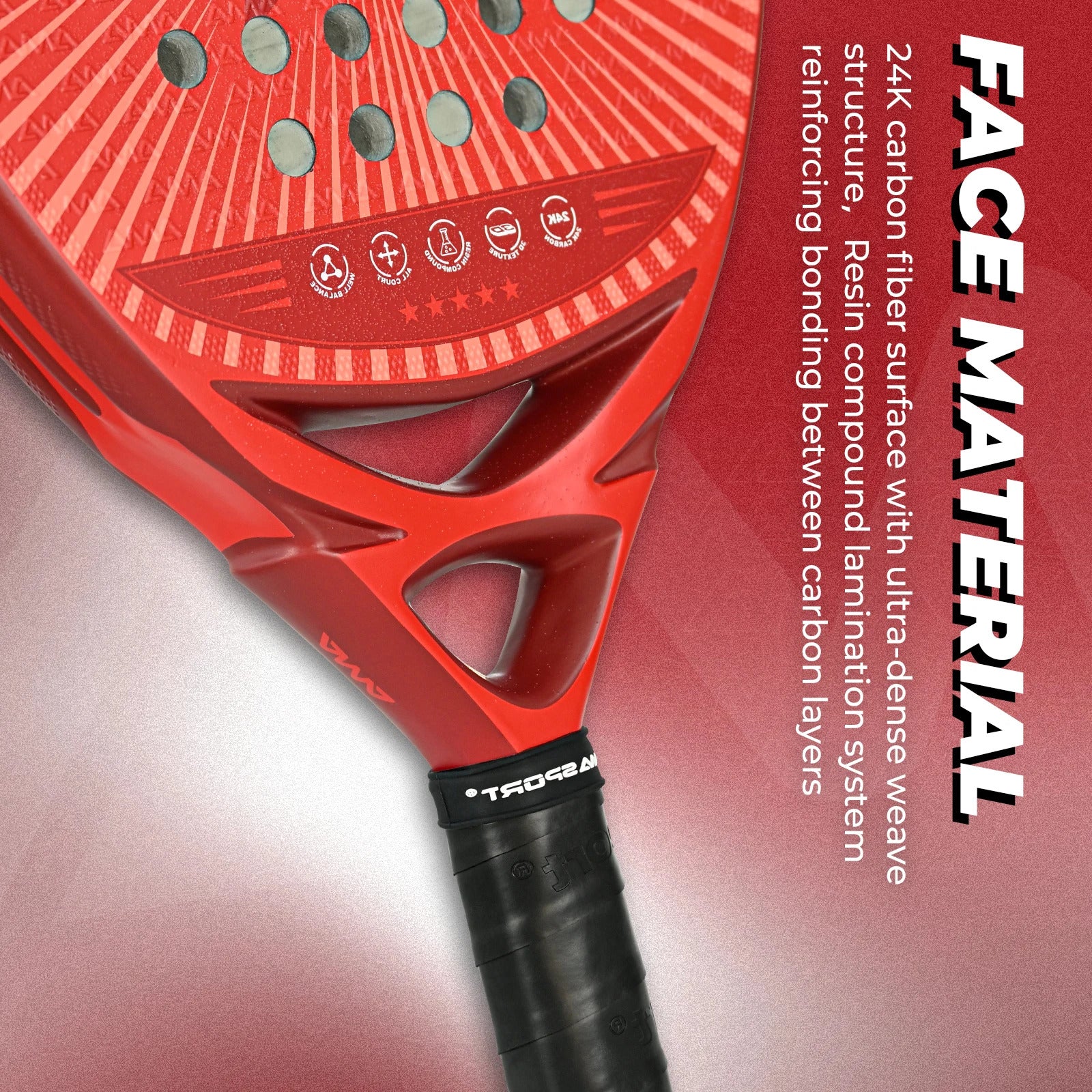 AMA SPORT FORGE 24K Carbon Fiber Padel Racket