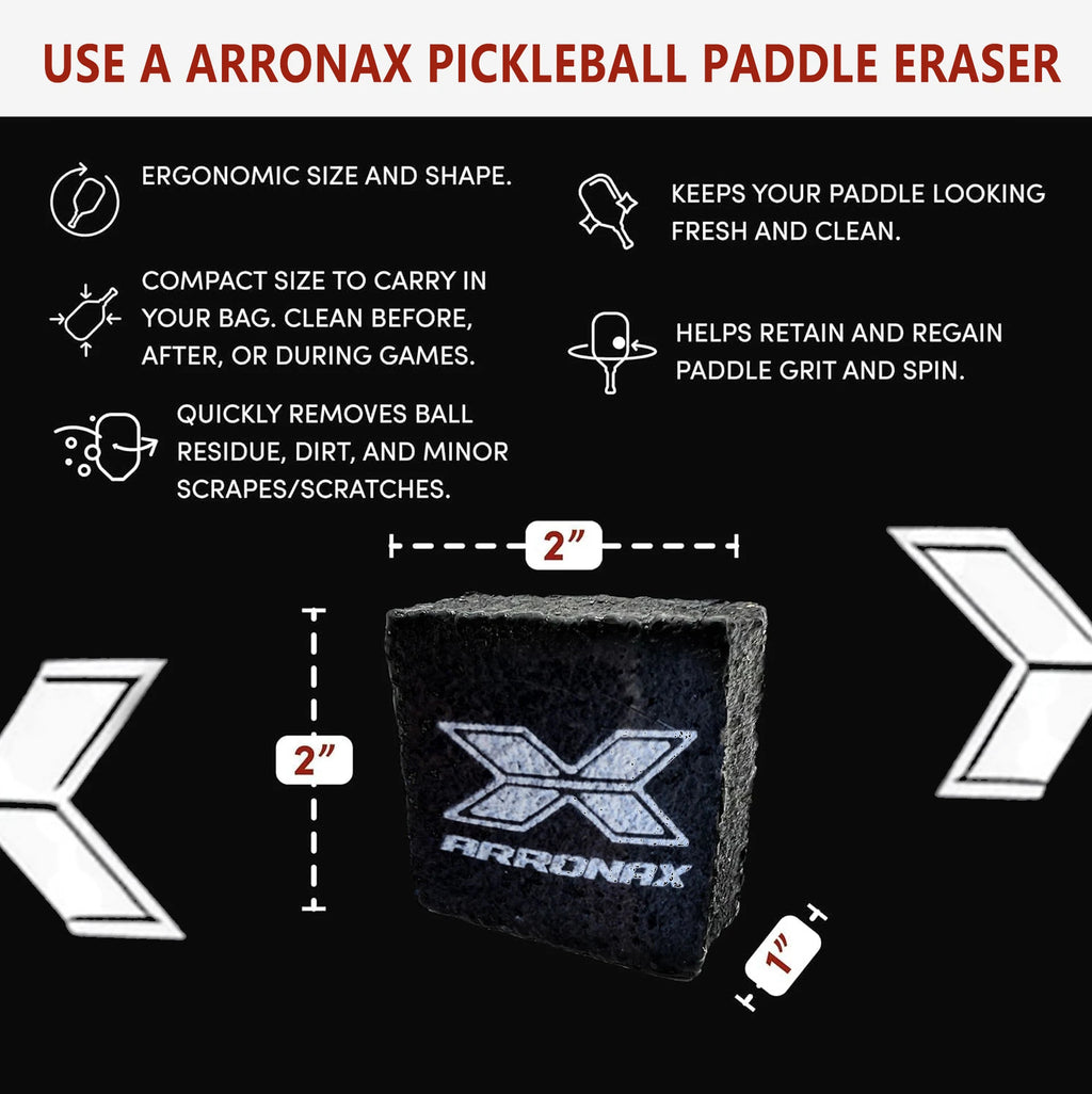Arronax Pickleball Paddle Eraser — Rubber Surface Cleaner for Carbon & Composite Faces
