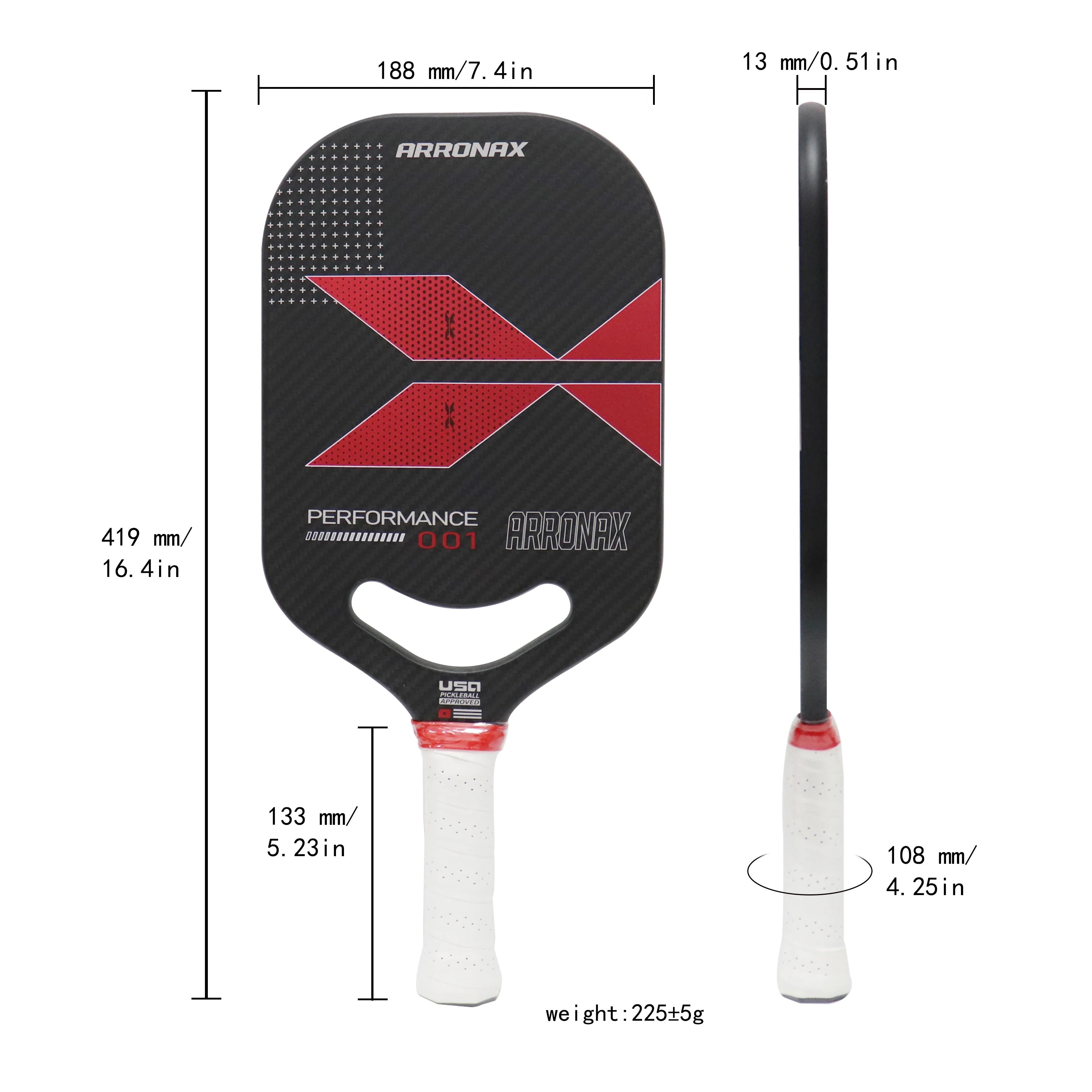 Arronax T700 3K Twill Thermoformed Pickleball Paddle — Unified Frame Construction