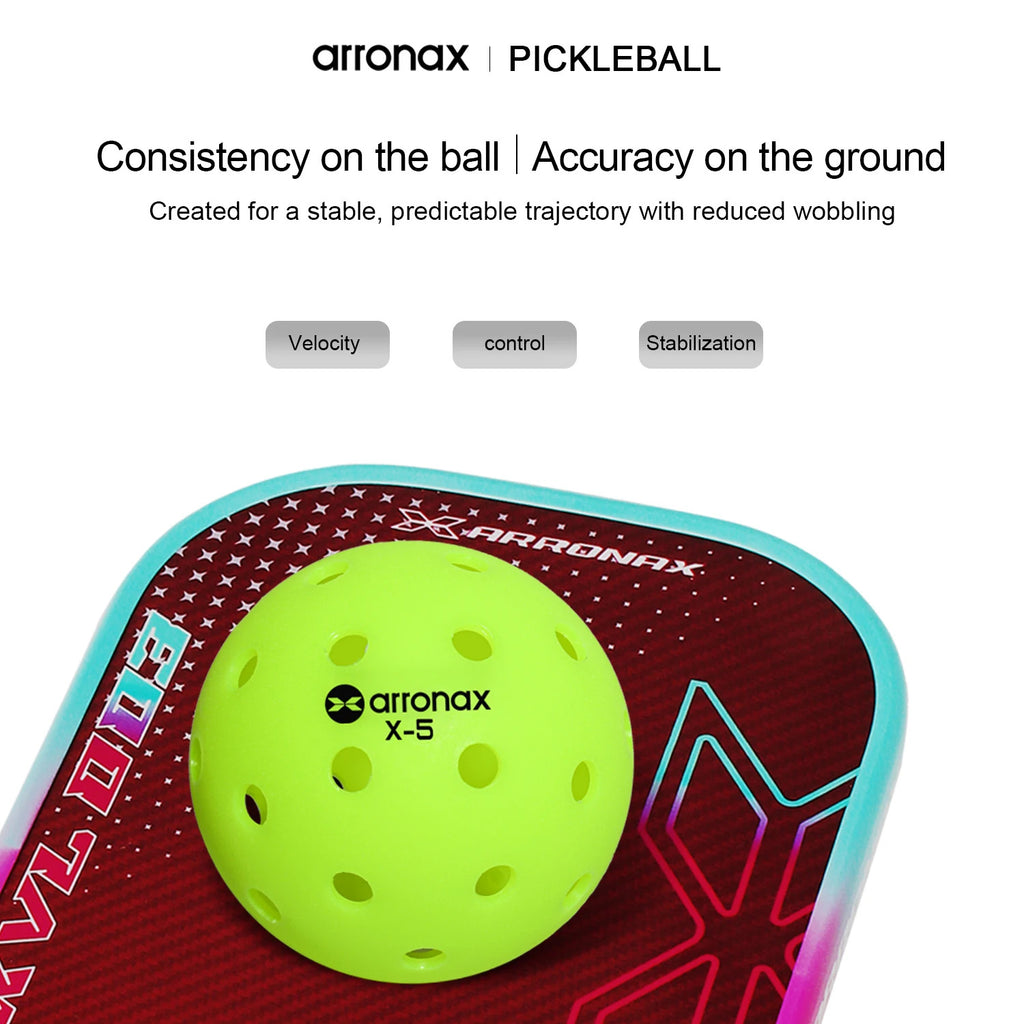 Arronax X5 USAPA Approved Outdoor Pickleball Balls — 40-Hole Seamless Polyethylene