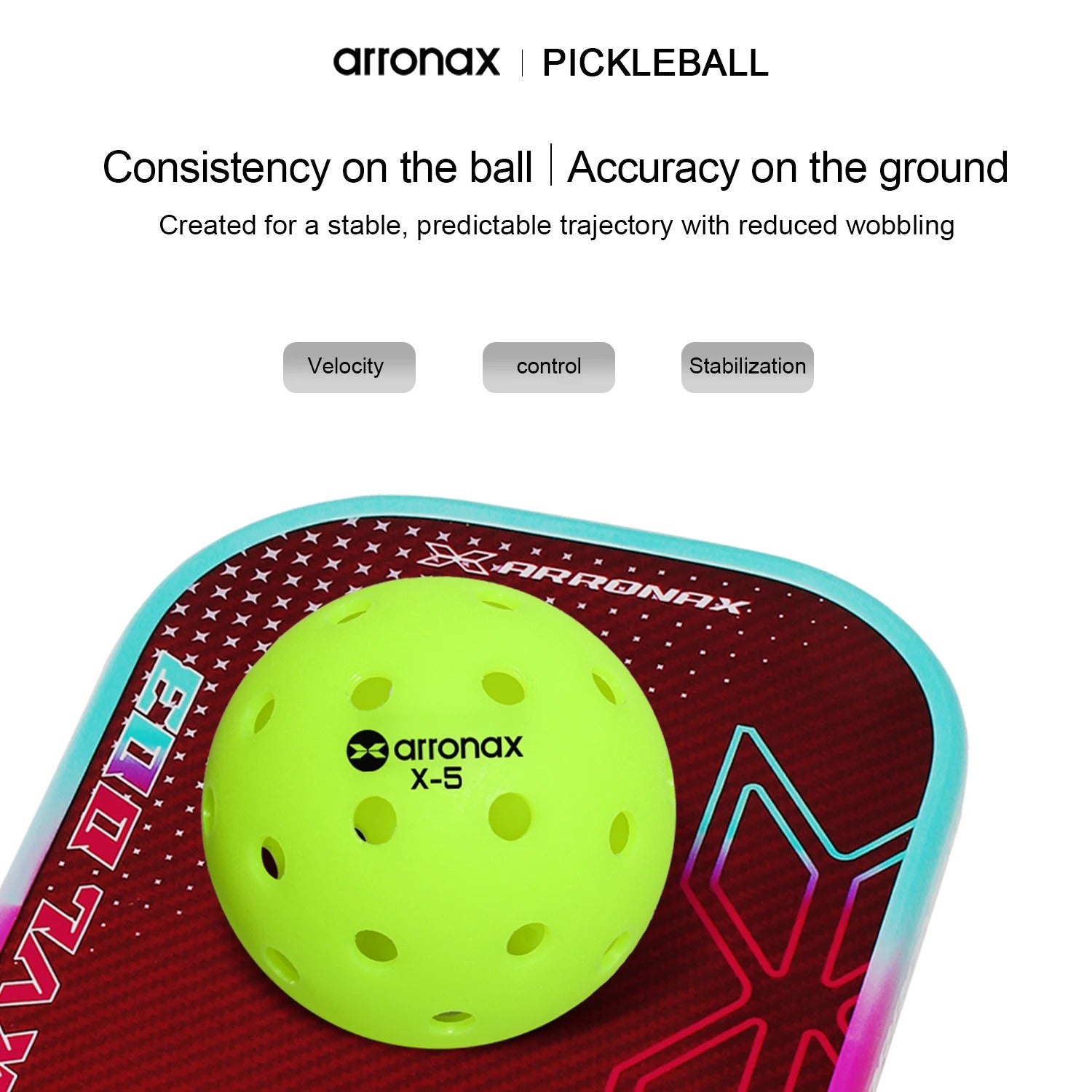 Arronax X5 USAPA Approved Outdoor Pickleball Balls — 40-Hole Seamless Polyethylene