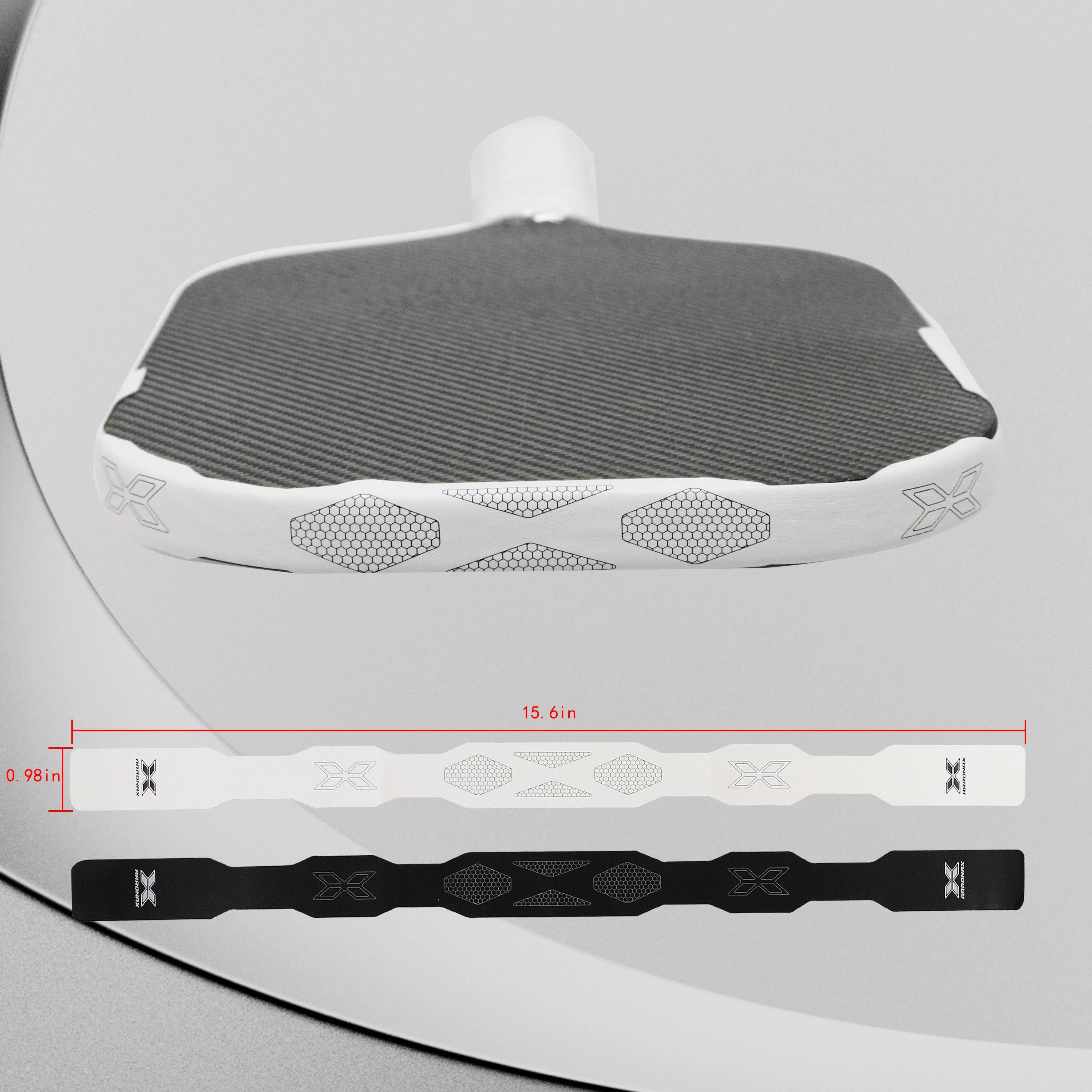 Arronax CSY008 Waterproof PU Pickleball Paddle Edge Guard — Black & White