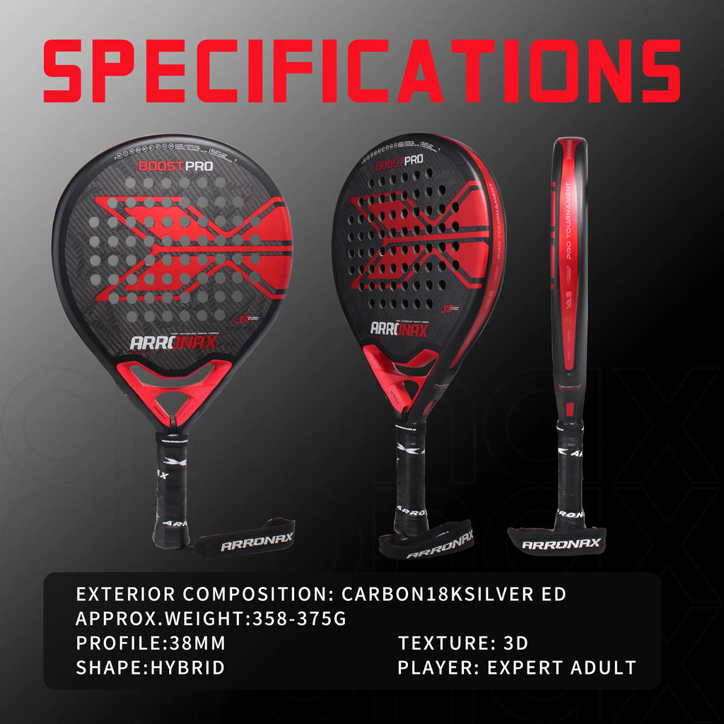 Arronax Hack 02 Aramid Fiber Padel Racket — Black EVA Core