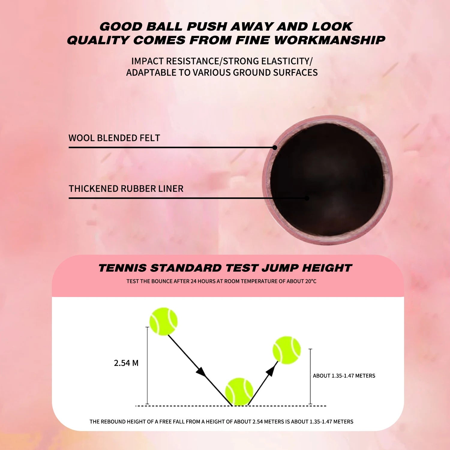 Arronax YS037 IPF Padel Ball — 20% Wool, 12 PSI, Natural Rubber Liner
