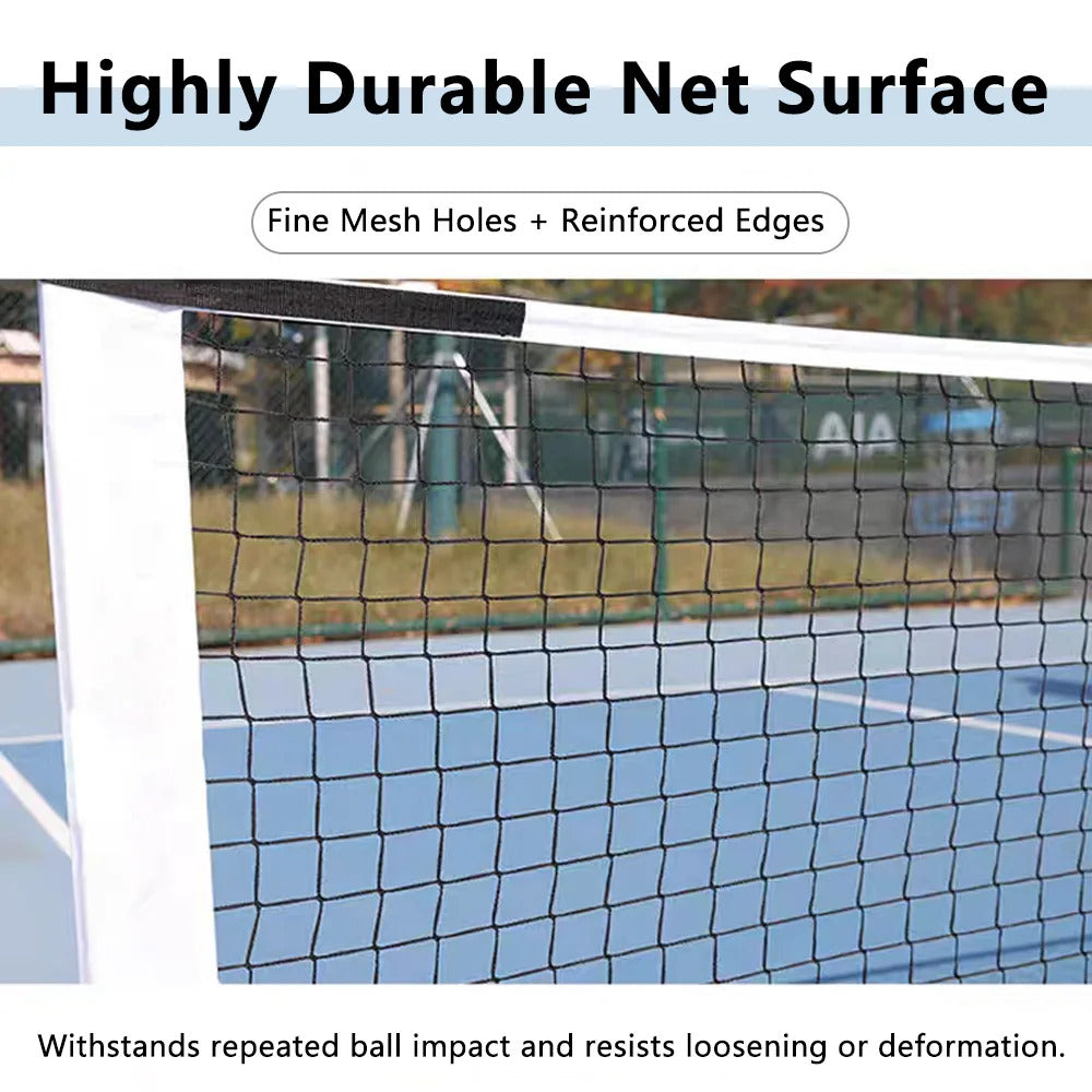 Arronax Foldable Pickleball Net — Competition 670×93cm, Iron & Stainless Steel Frame, 4.5cm Knotless Mesh