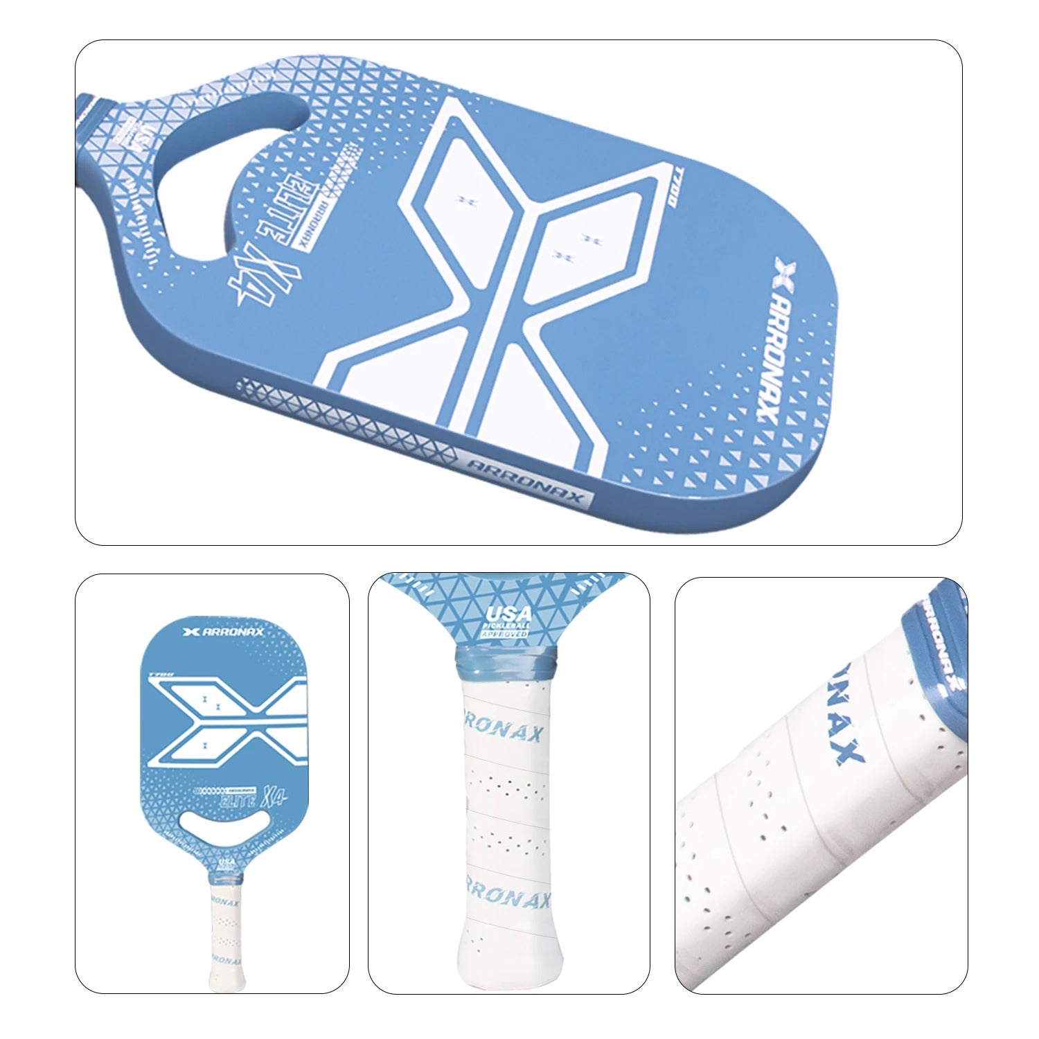 Arronax X-4 USAPA Approved T700 Carbon Pickleball Paddle — 3 Shape Options