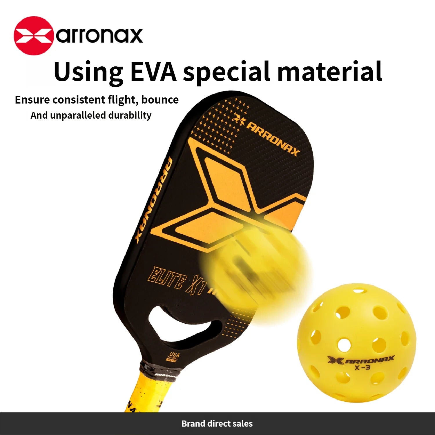 Arronax X-3 EVA Composite Outdoor Pickleball Balls — 40-Hole, 27g, 6 or 12 Pack