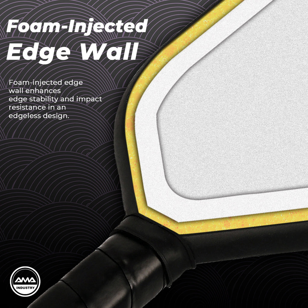 AMA SPORT PBR015 Edgeless Pickleball Paddle — Foam-Injected MPP Core, USAPA Approved