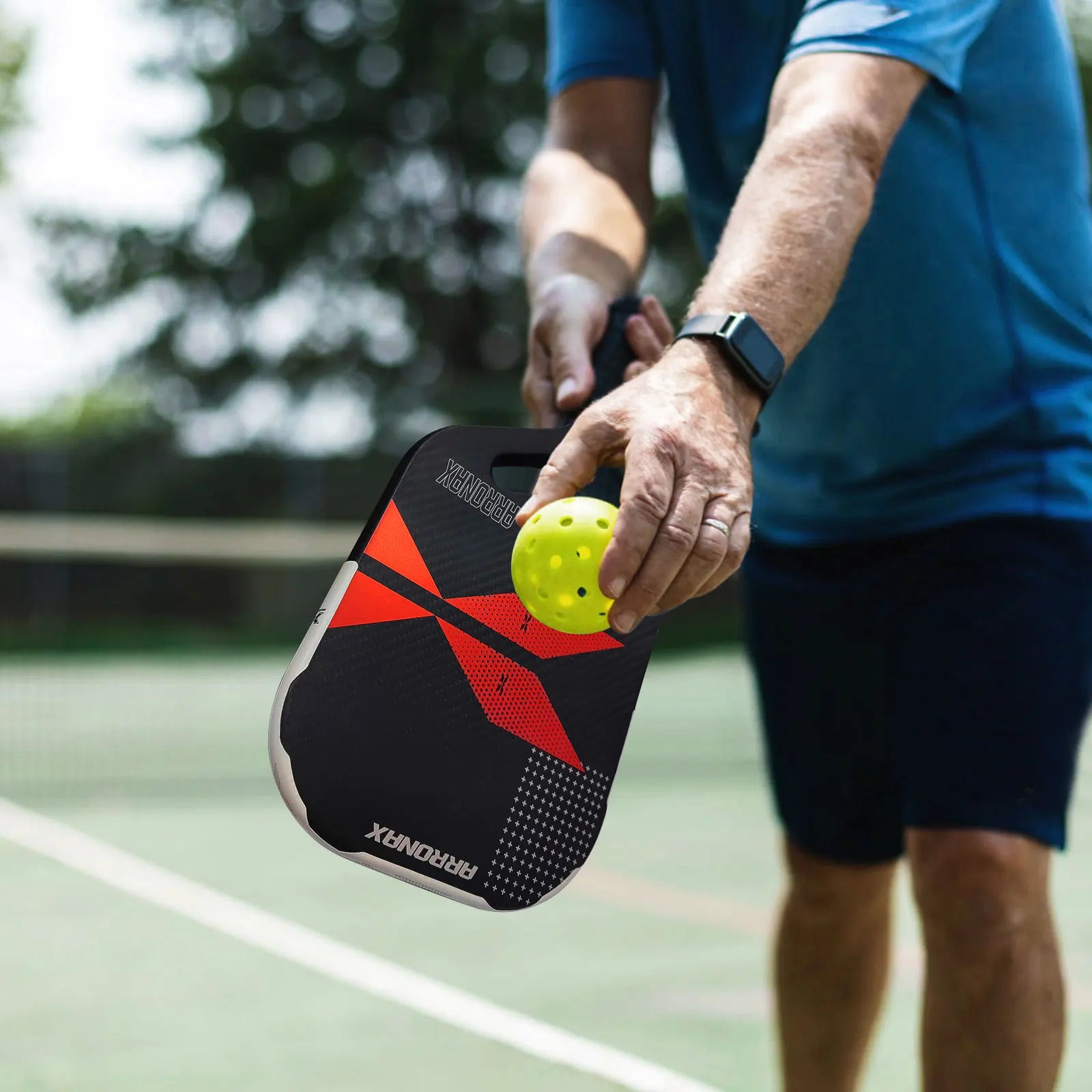 Arronax CSY008 Waterproof PU Pickleball Paddle Edge Guard — Black & White