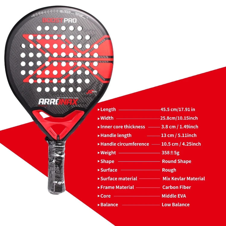 Arronax Hack 02 Aramid Fiber Padel Racket — Black EVA Core