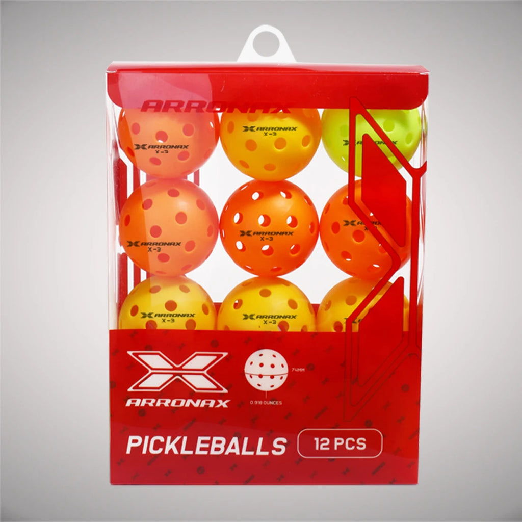 Arronax X-3 EVA Composite Outdoor Pickleball Balls — 40-Hole, 27g, 6 or 12 Pack