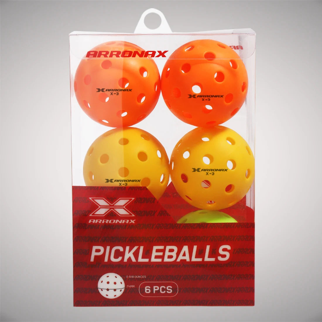 Arronax X-3 EVA Composite Outdoor Pickleball Balls — 40-Hole, 27g, 6 or 12 Pack