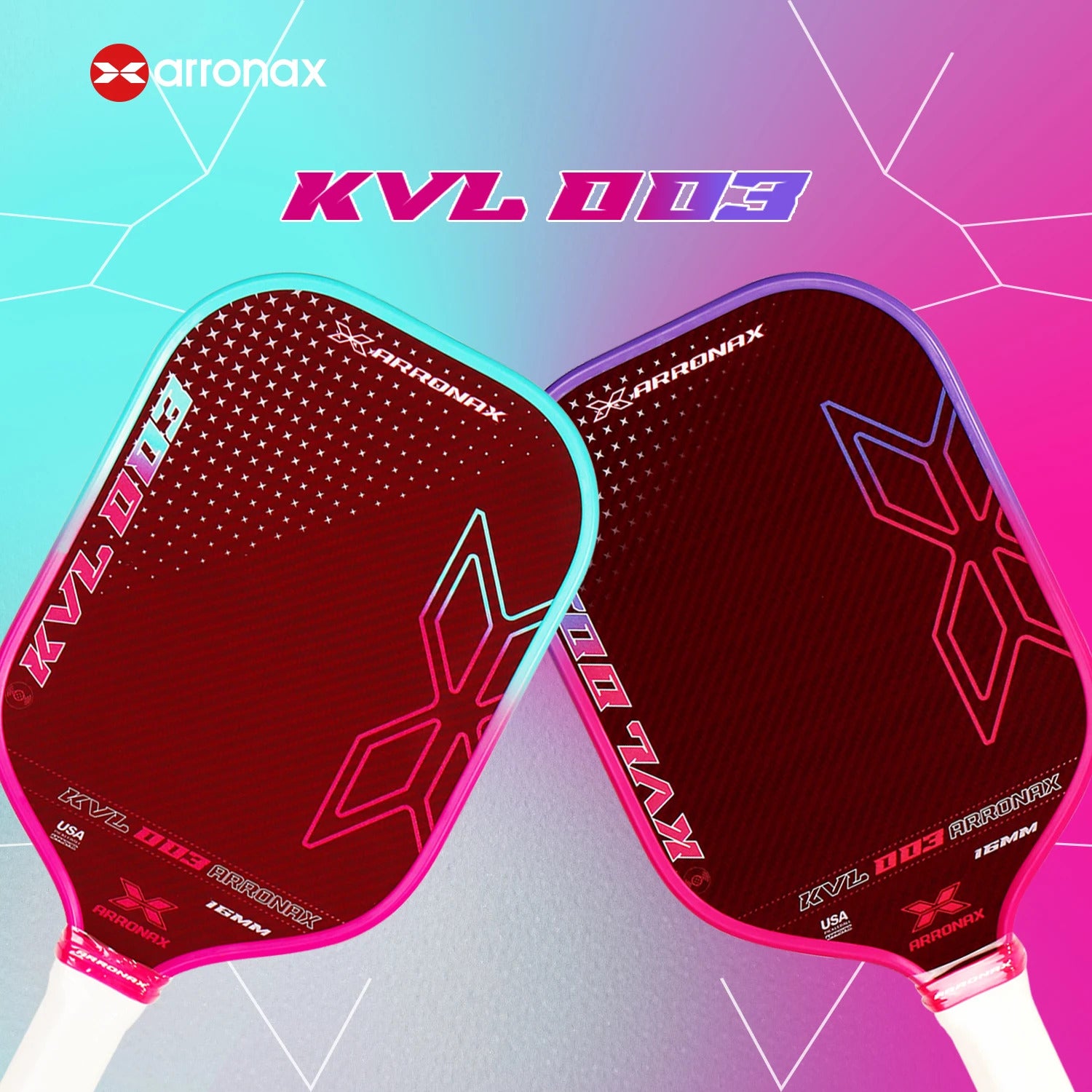 Arronax KVL003 Carbon Fiber Pickleball Paddle — NFC Authenticated