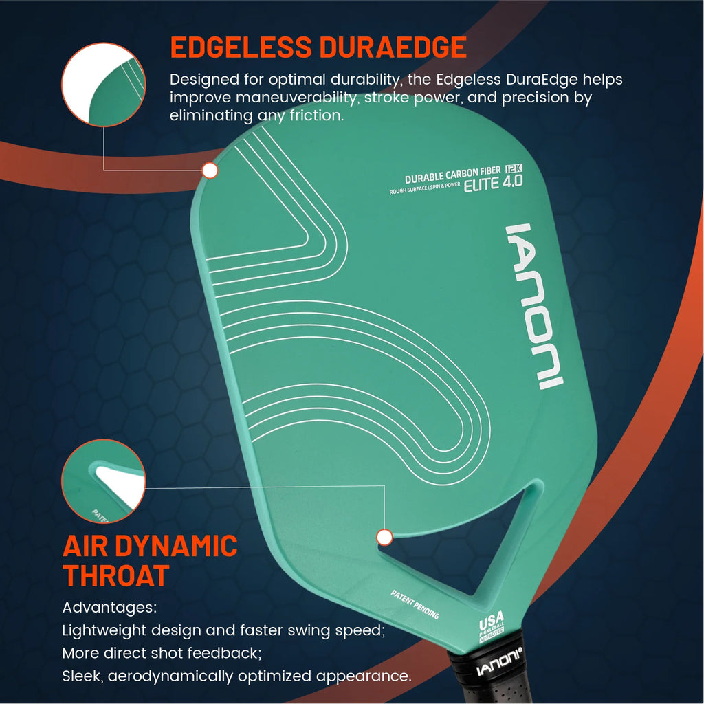 IANONI ELITE4.0 Edgeless Pickleball Paddle — 12K Carbon, USAPA Certified