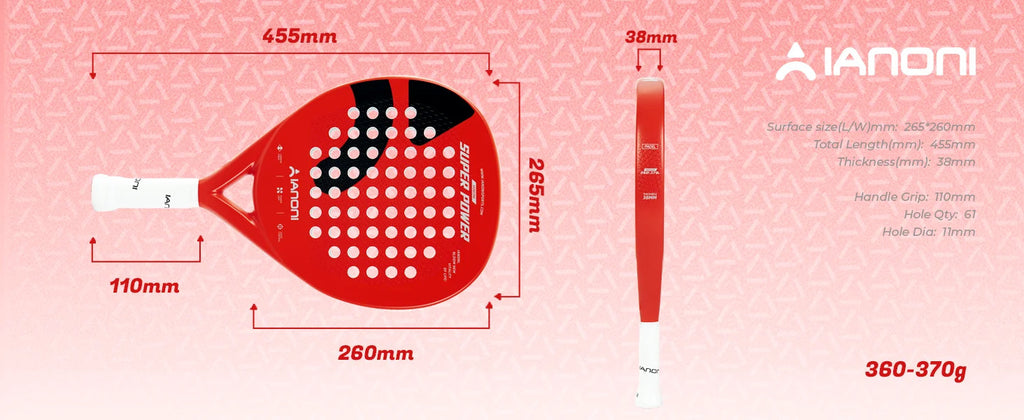 IANONI Super Power 3D Carbon Fiber Padel Racket
