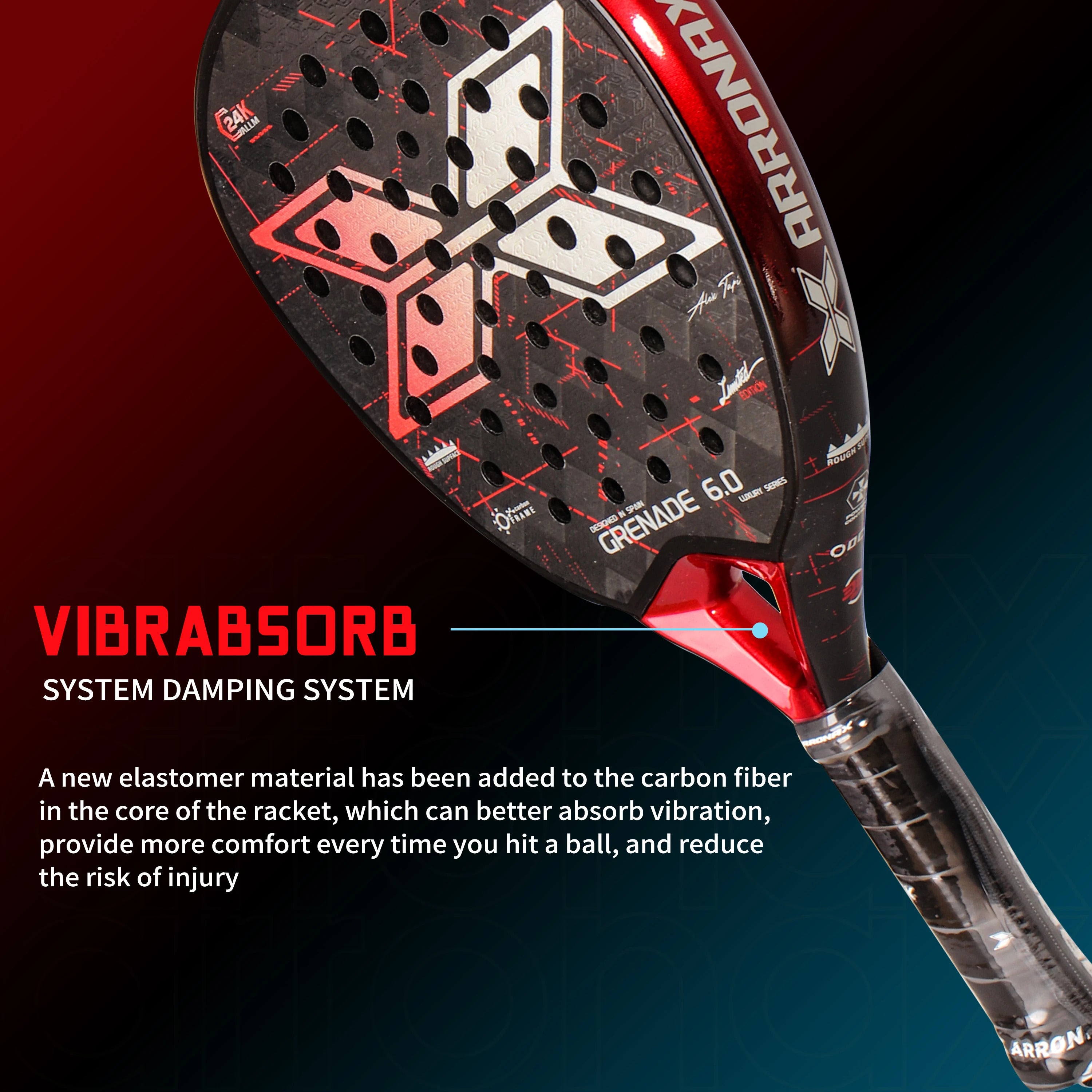 Arronax Vertuo 2.5 24K Carbon Fiber Padel Racket — EVA Core