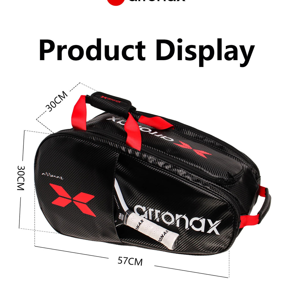Arronax Carbon Fiber PU Padel & Pickleball Backpack — Large Capacity, Waterproof