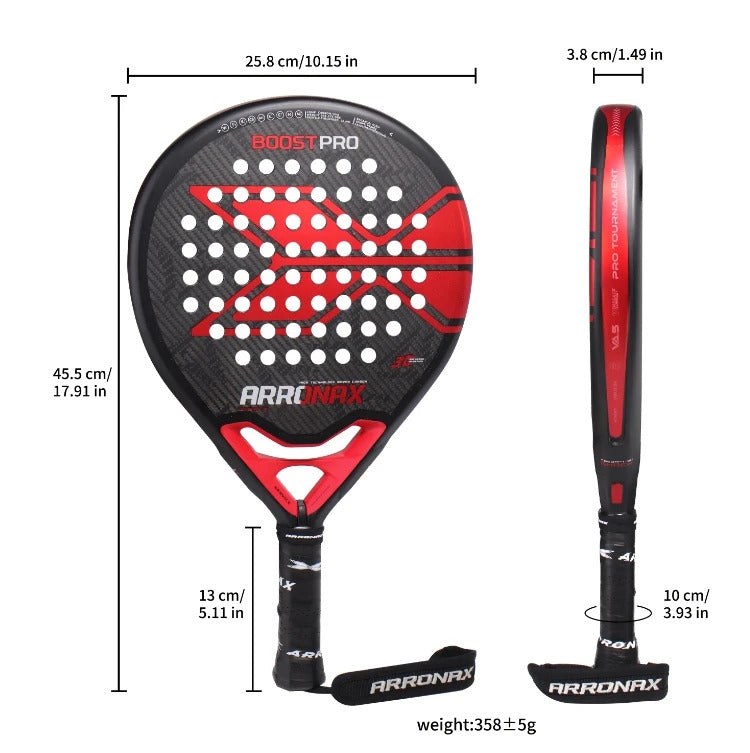 Arronax Hack 02 Aramid Fiber Padel Racket — Black EVA Core