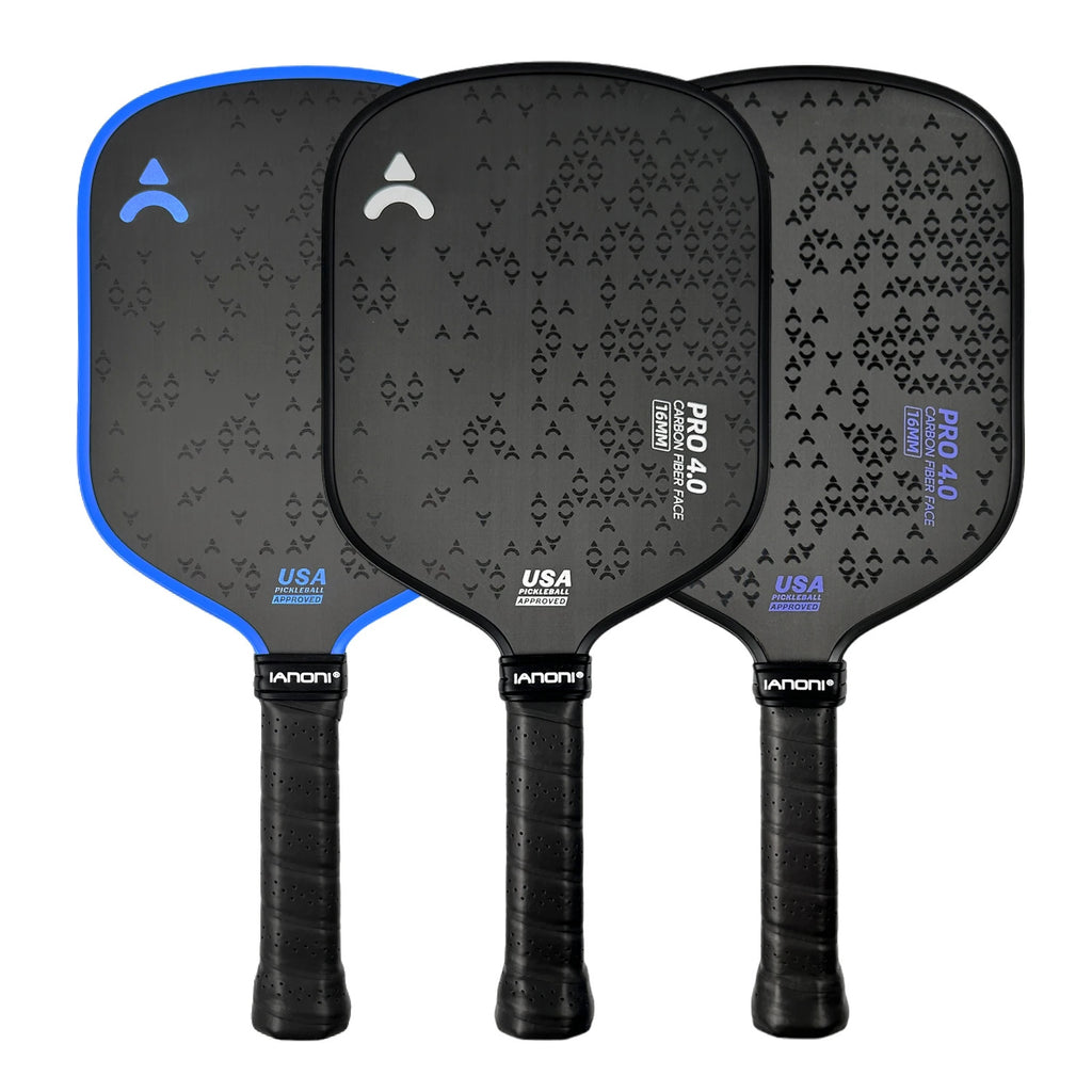 IANONI PRO4.0 Raw Carbon Elongated Pickleball Paddle — 150mm Extended Handle, USAPA Certified
