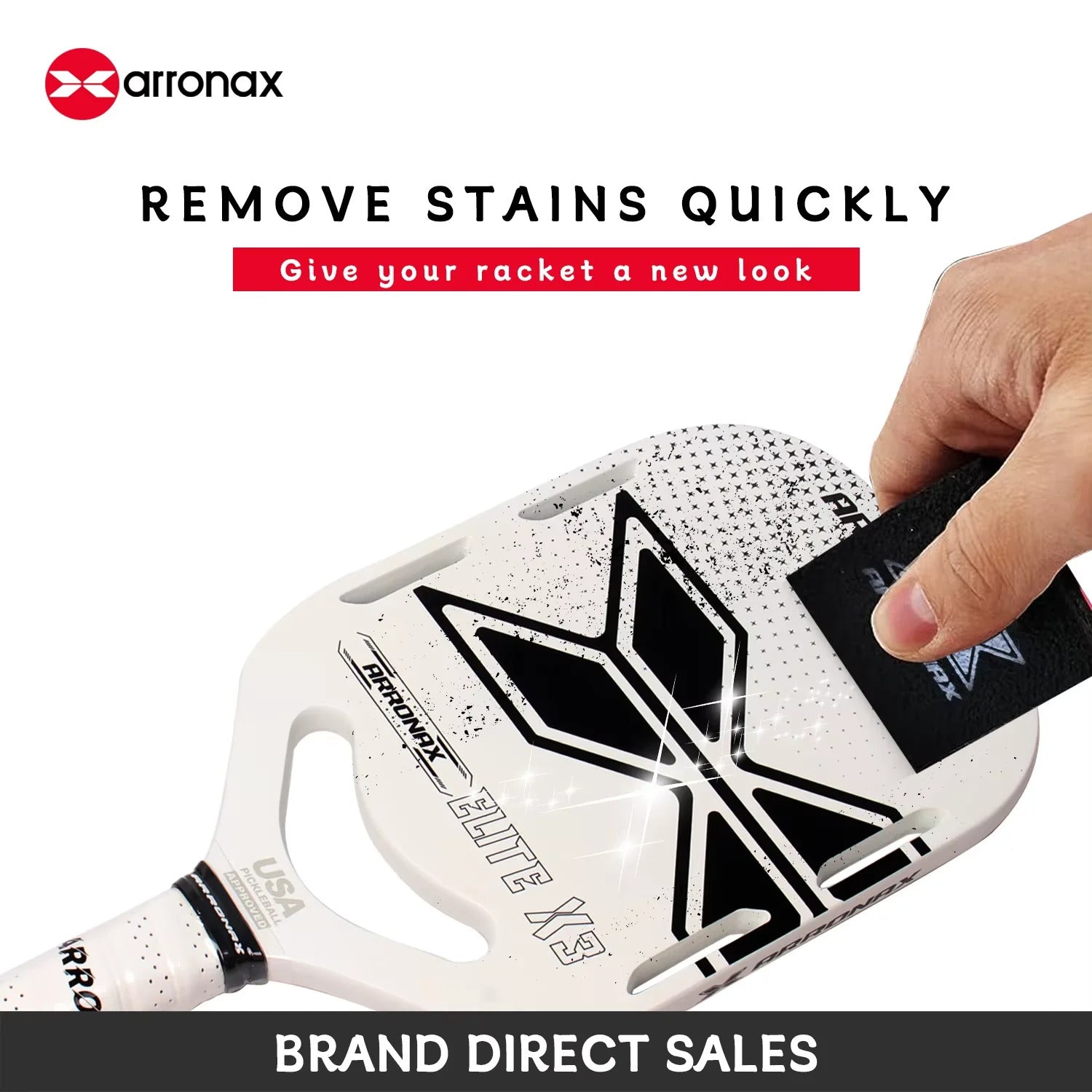 Arronax Pickleball Paddle Eraser — Rubber Surface Cleaner for Carbon & Composite Faces