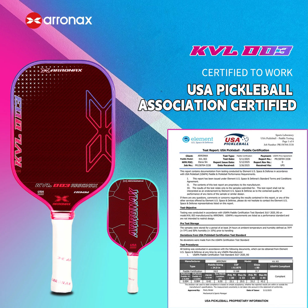 Arronax KVL003 Carbon Fiber Pickleball Paddle — NFC Authenticated