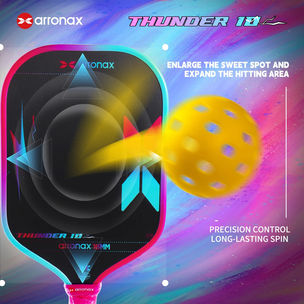 Arronax Thunder 10 Carbon Fiber Pickleball Paddle — 16mm EPP EVA Core