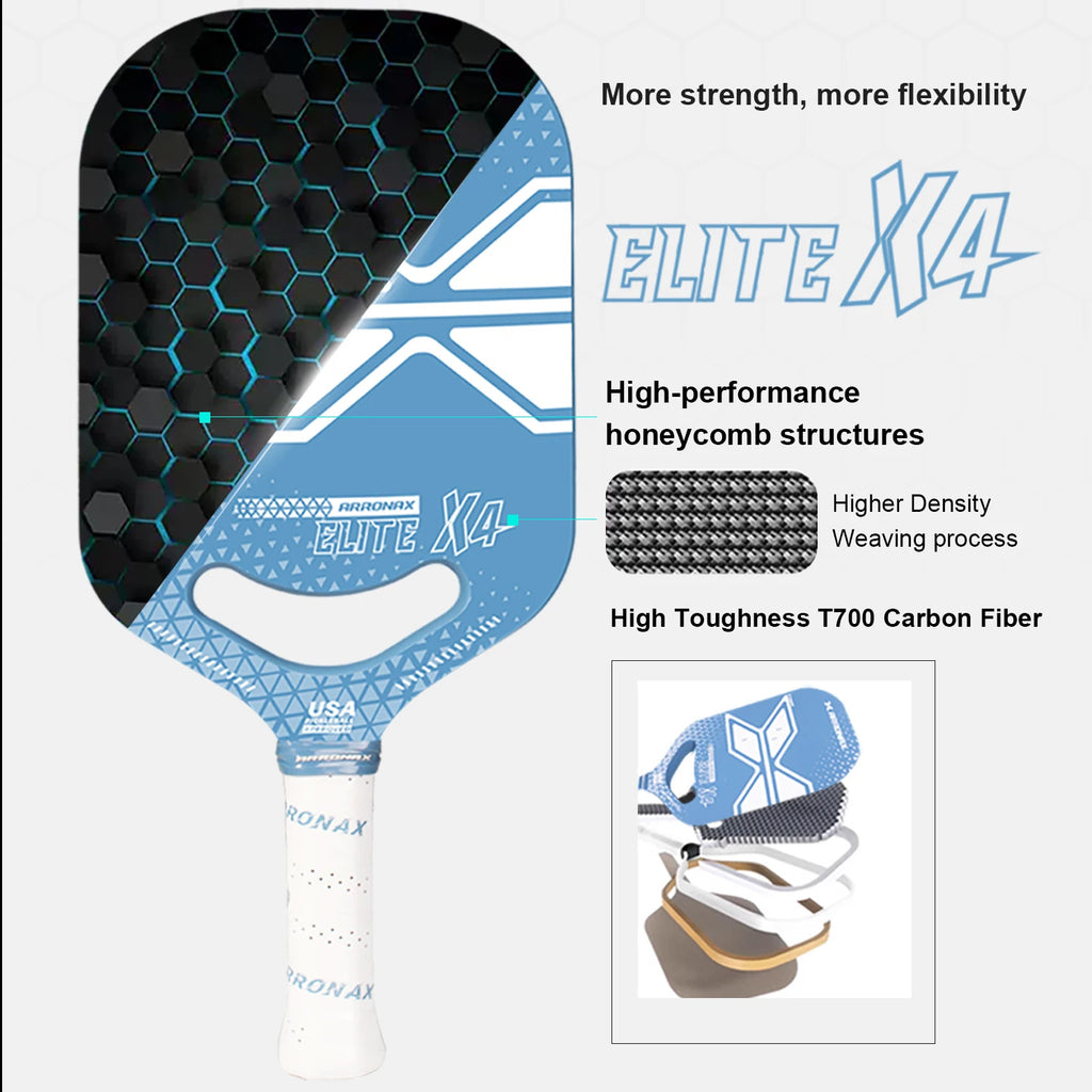 Arronax X-4 USAPA Approved T700 Carbon Pickleball Paddle — 3 Shape Options