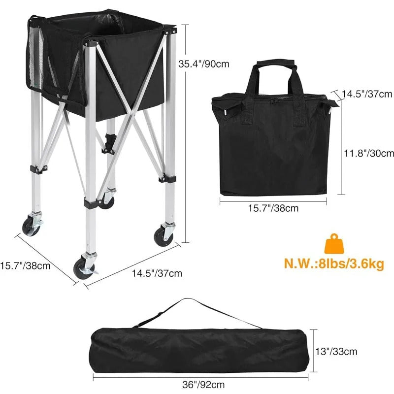 Arronax SW-TBC01 Foldable Aluminium Ball Cart — Tennis, Padel & Pickleball, 40×40×40cm