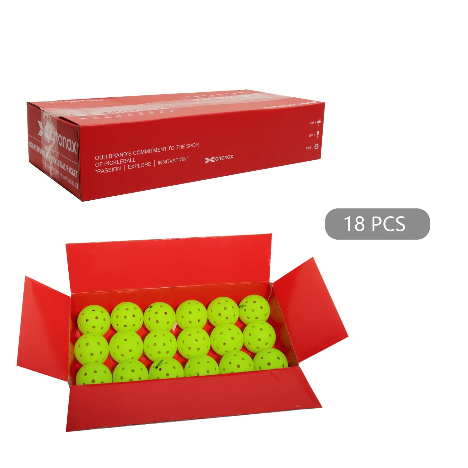 Arronax X5 USAPA Approved Outdoor Pickleball Balls — 40-Hole Seamless Polyethylene