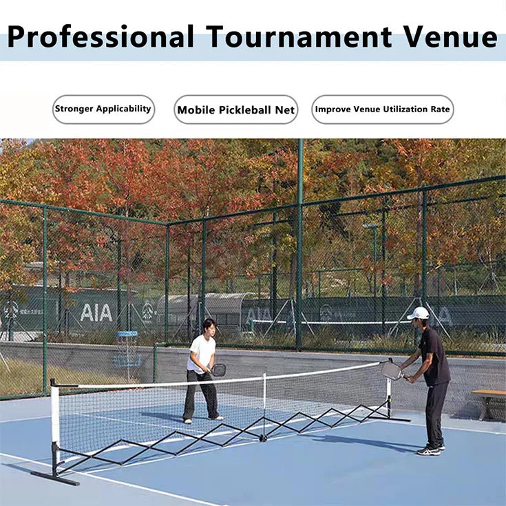 Arronax Foldable Pickleball Net — Competition 670×93cm, Iron & Stainless Steel Frame, 4.5cm Knotless Mesh